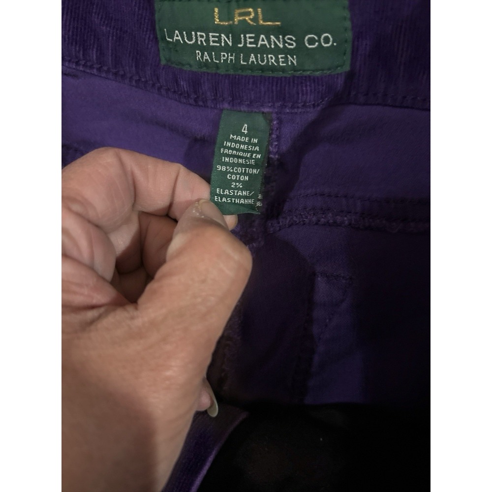Lauren Ralph Lauren Classic 4 Straight Corduroy Pants Women's Purple - Picture 4 of 5